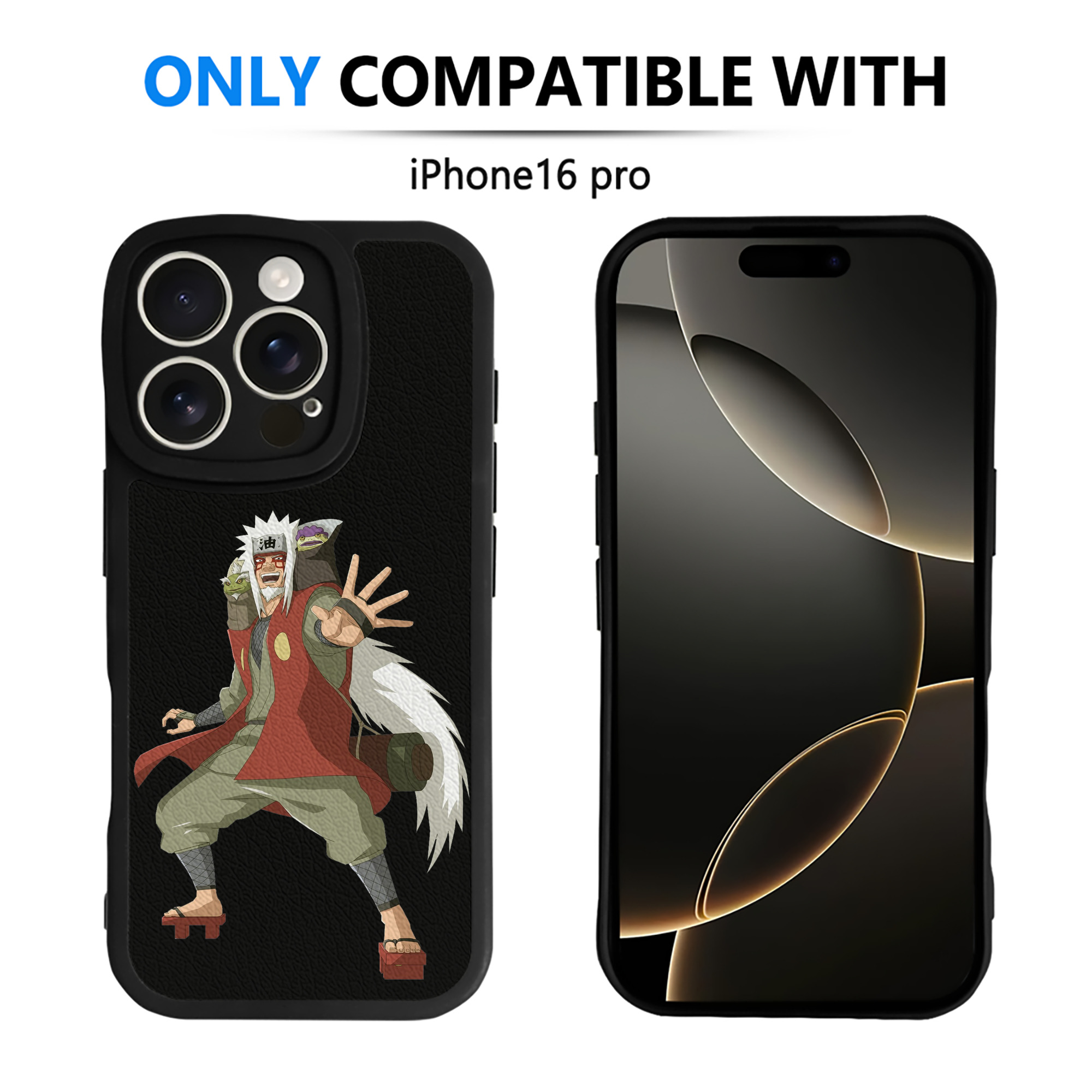 （画像用） NARUTO -ナルト- 自来也（じらいや） Jiraiya 【iPhone 16シリーズ対応】シリコンスマホケース（レザー調） 材質：シリコン